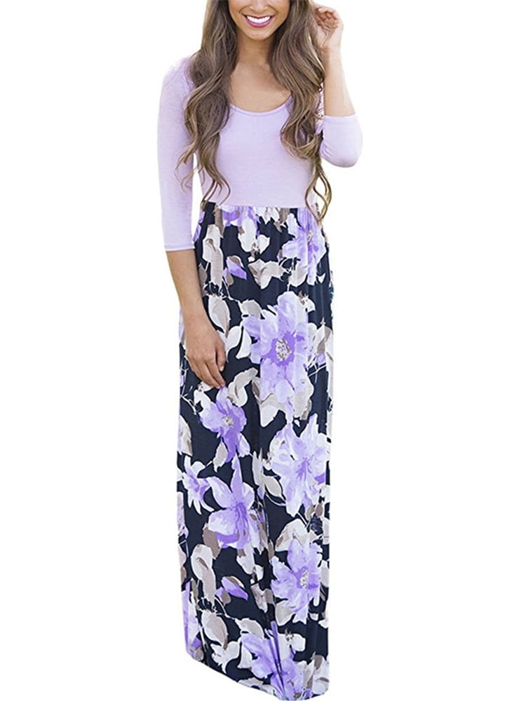 Sebuysun 3/4 Sleeve Women Floral ...